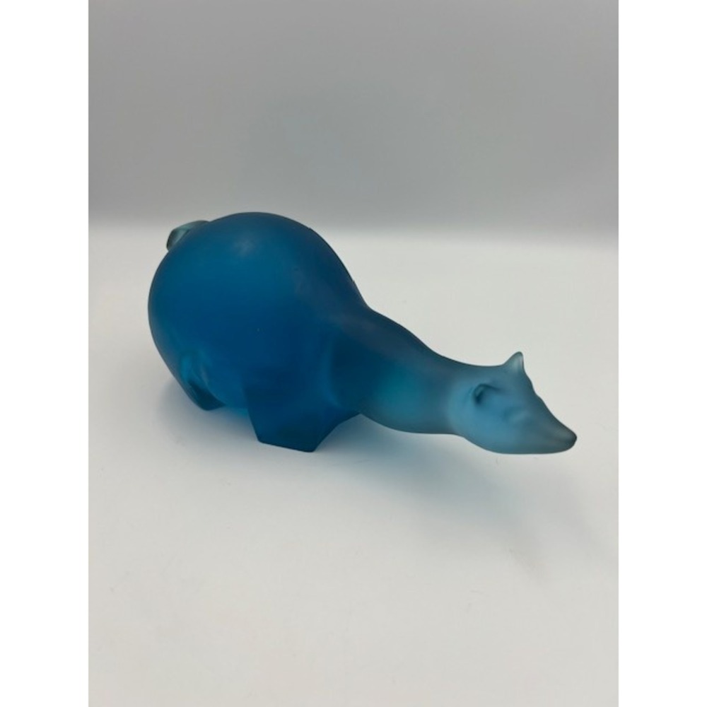 Vtg Sascha Brastoff Resin Cast Polar Bear Foresight Figurine MCM Blue Signed